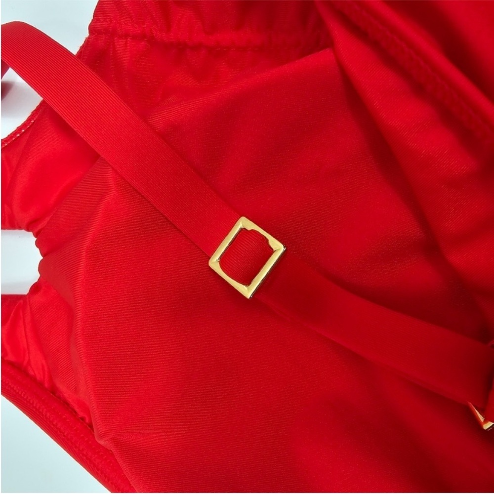 Elegant One-Shoulder Red Tankini Top - Picture 3 of 4